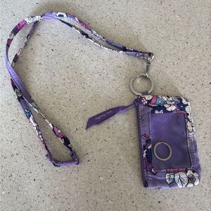 Vera Bradley Purple Floral Keychain ID/ Wallet